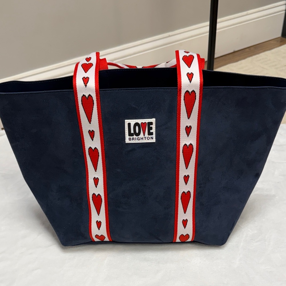 Brighton Love Navy Tote with Heart Straps
